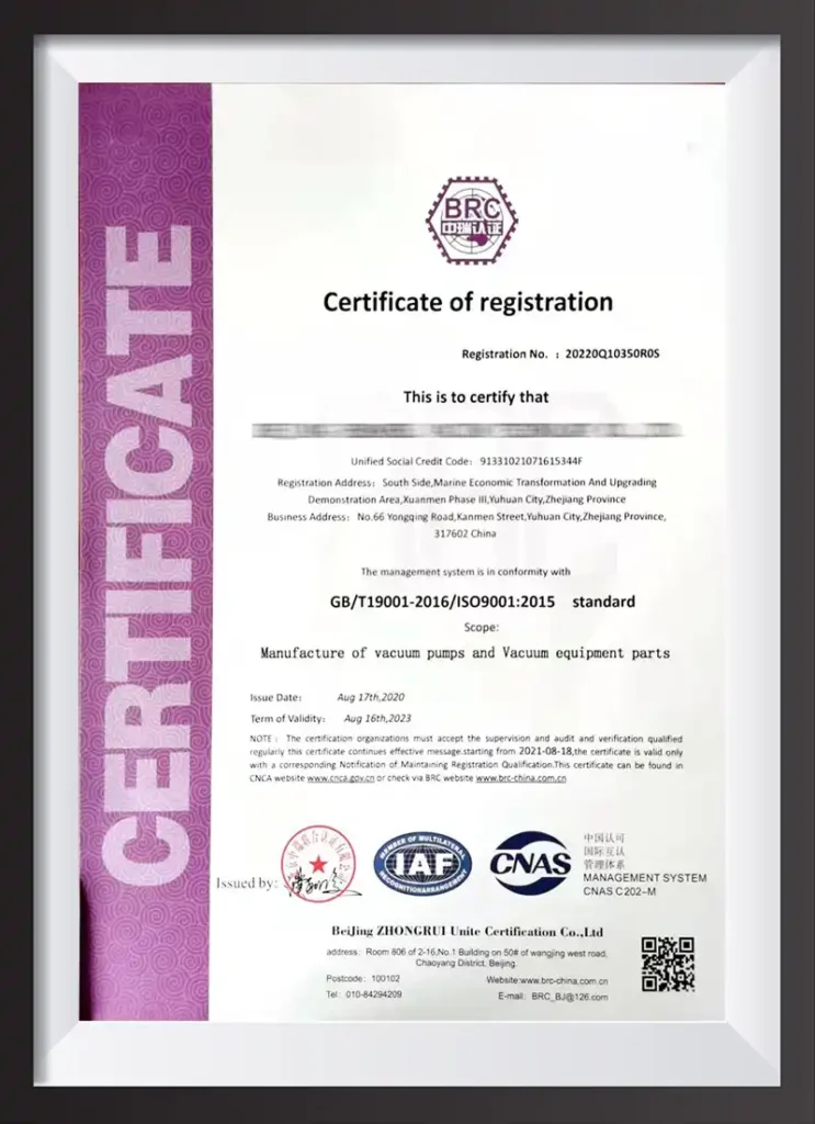 Certificate ISO