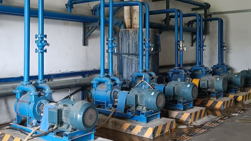 Industrial Liquid Ring Vacuum Pump in Operation